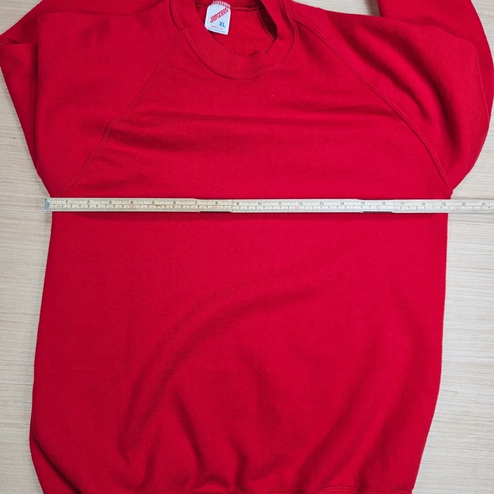 Vintage Blank Jerzees Sweatshirt Mens XL Red‎ Crewneck Pullover USA Made